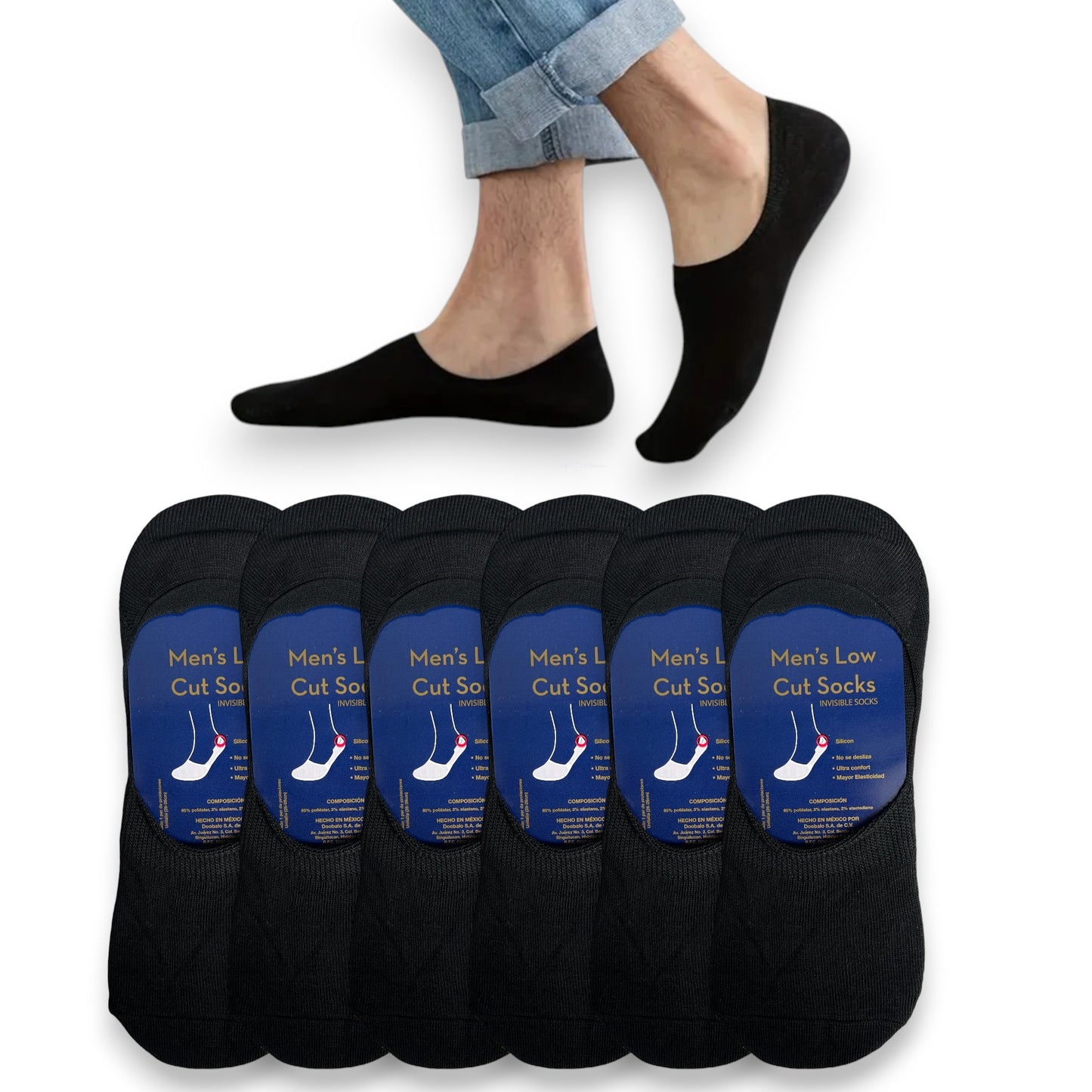 Protectopie de algodón liso unitalla caballero Doobalo paquete de 6