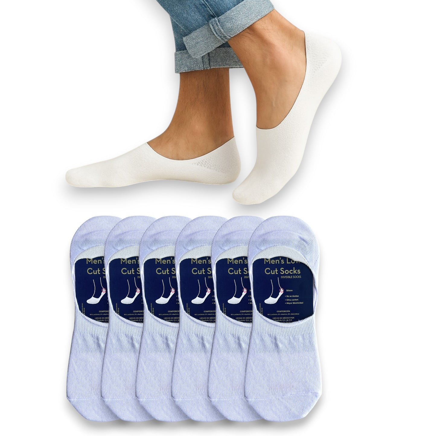 Protectopie de algodón liso unitalla caballero Doobalo paquete de 6