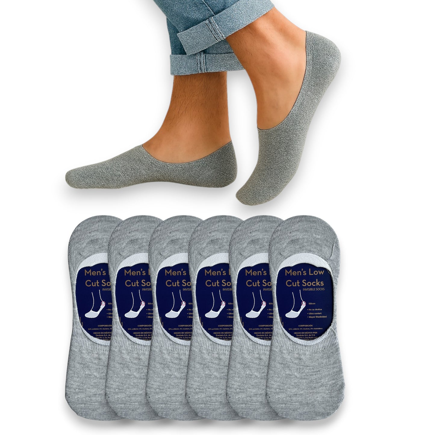 Protectopie de algodón liso unitalla caballero Doobalo paquete de 6