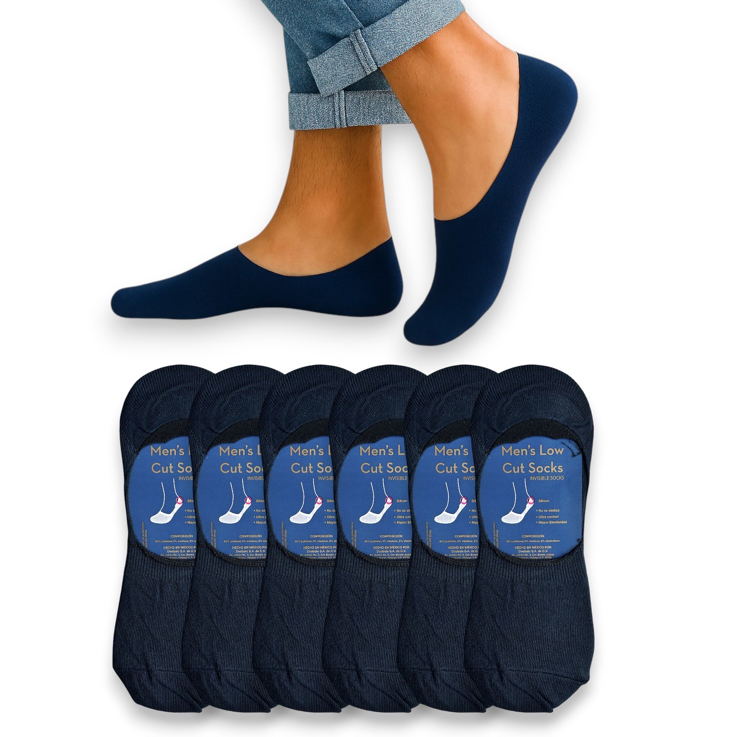 Protectopie de algodón liso unitalla caballero Doobalo paquete de 6