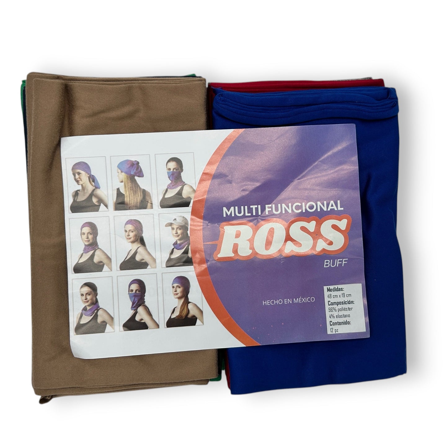 Buff mascarilla multifuncional poliéster unitalla Ross paquete de 12