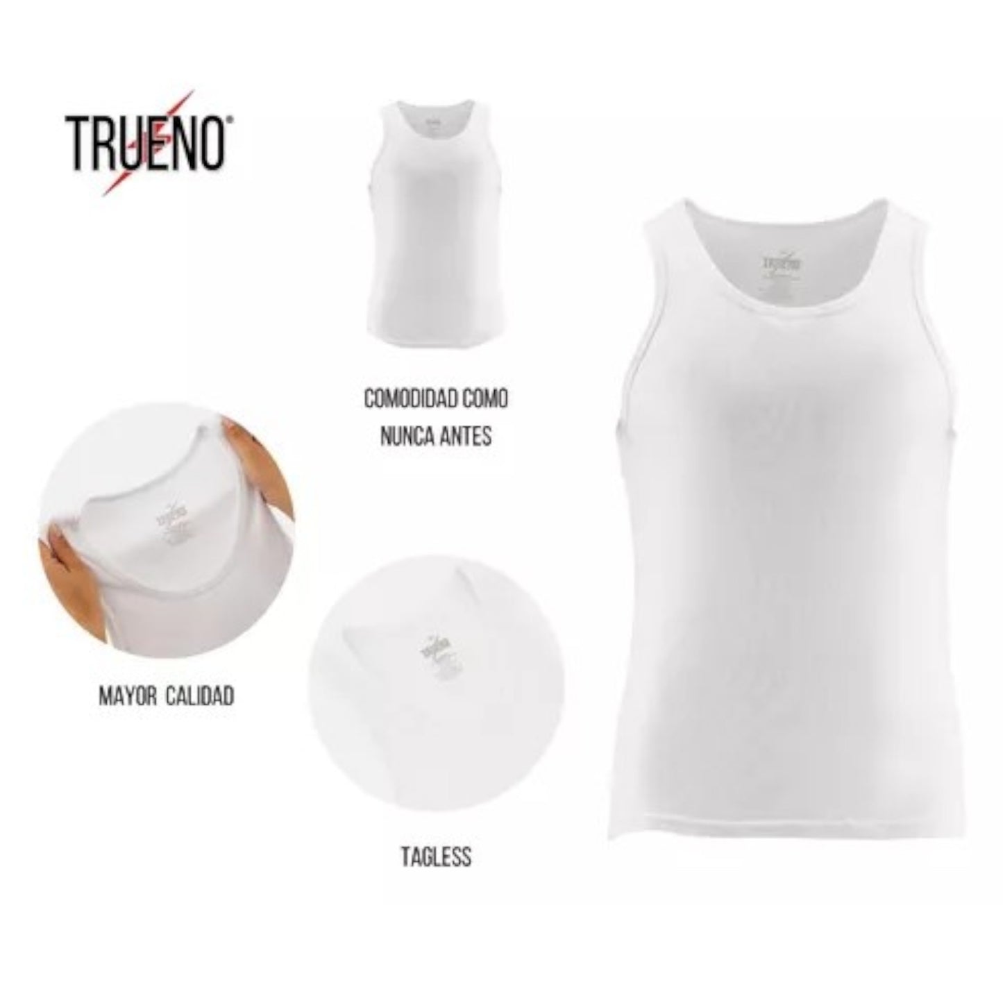 Camiseta trueno RIB 2X2 blanca caballero #450