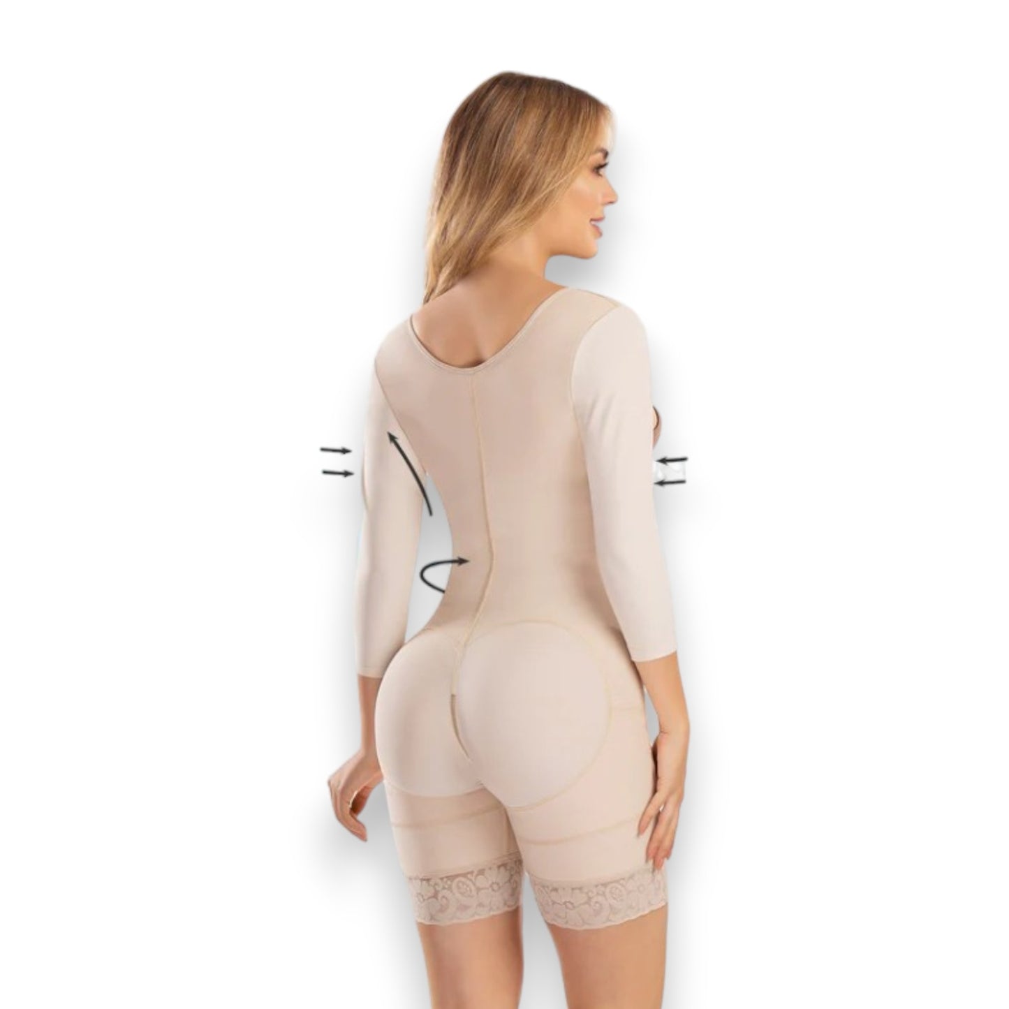 Faja colombiana short senos libres con mangas #3164 Romanza