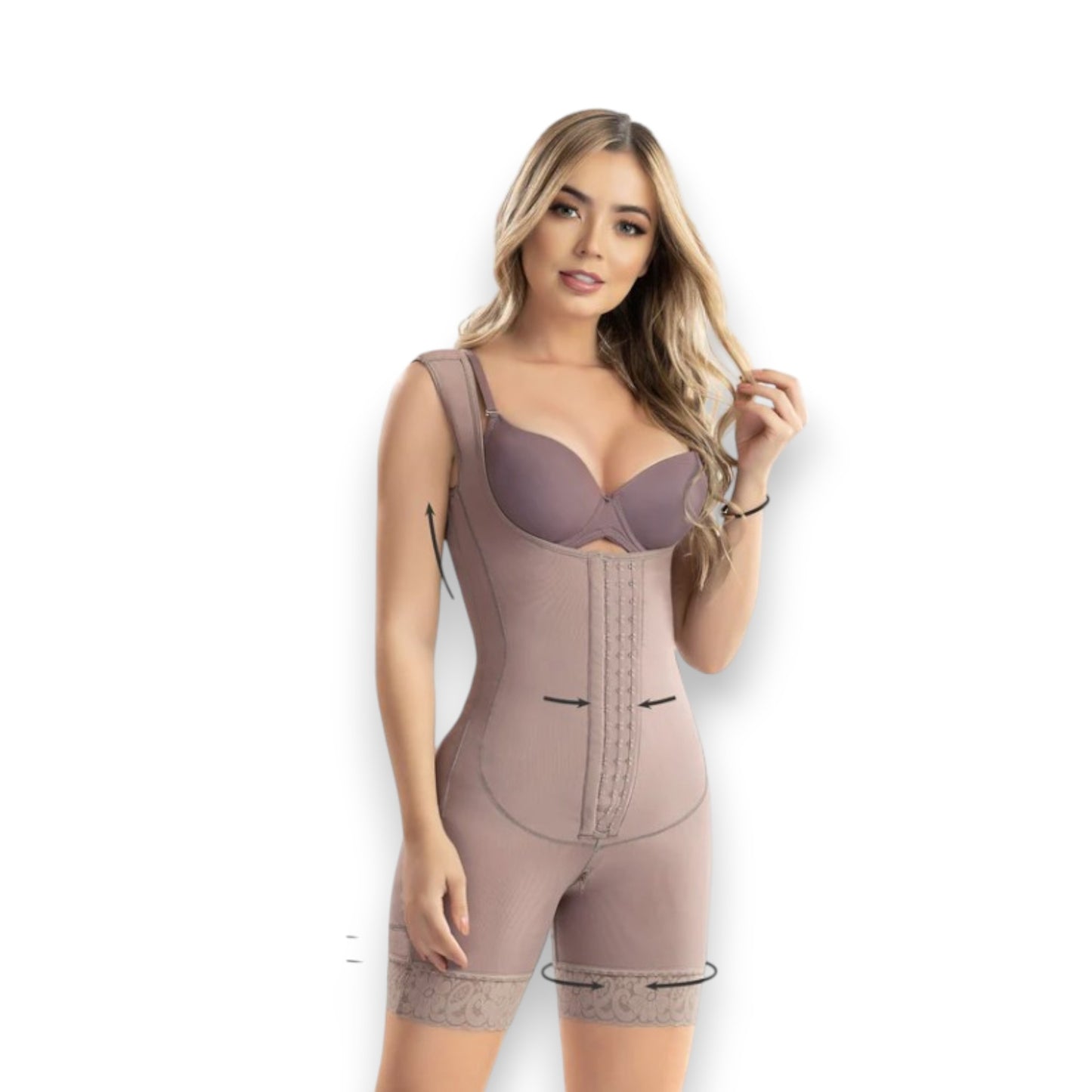 Faja colombiana short senos libres con broches en hombros #3099 Romanza
