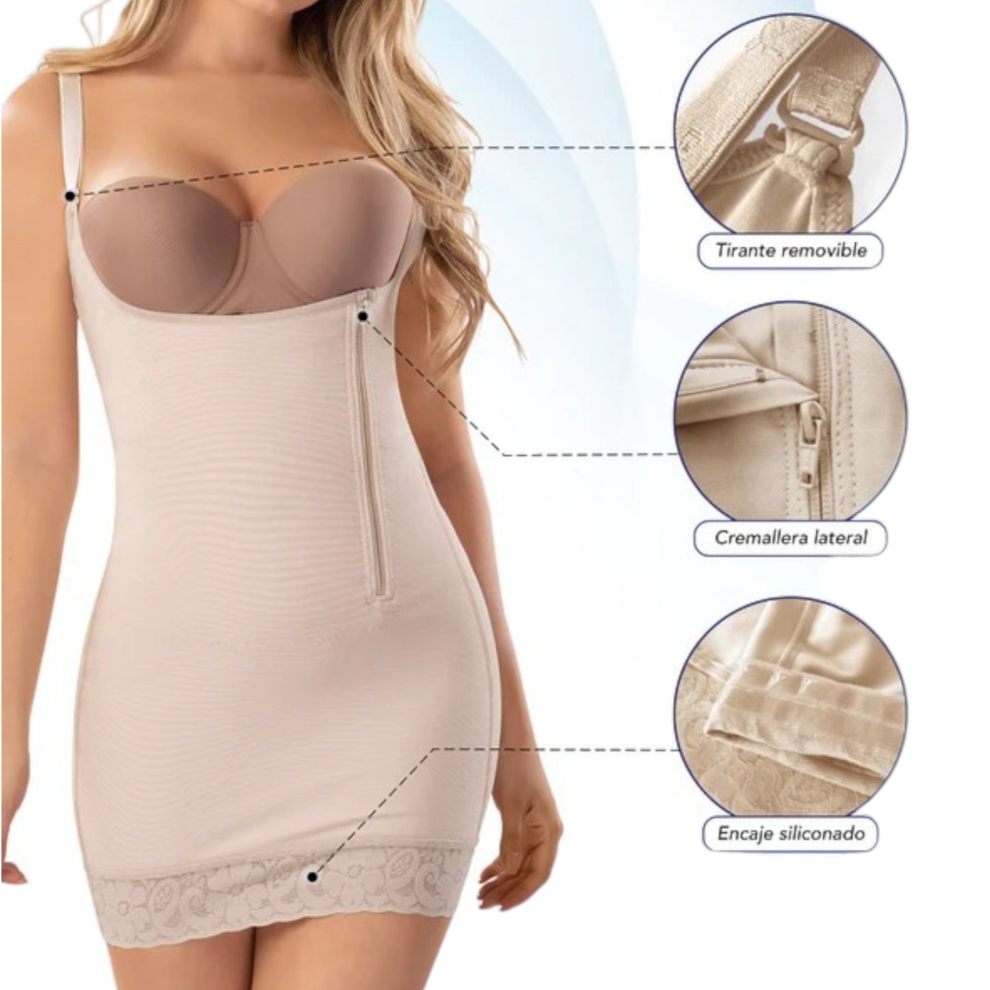 Faja colombiana vestido senos libres #3075 Romanza