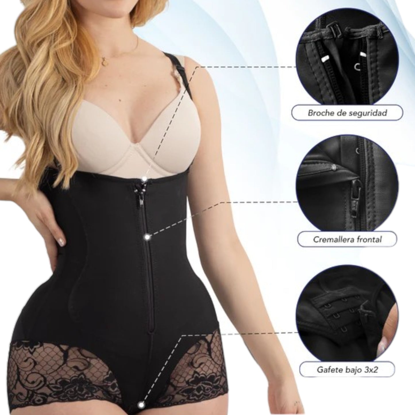 Faja colombiana Body cachetero senos libres #3073 Romanza
