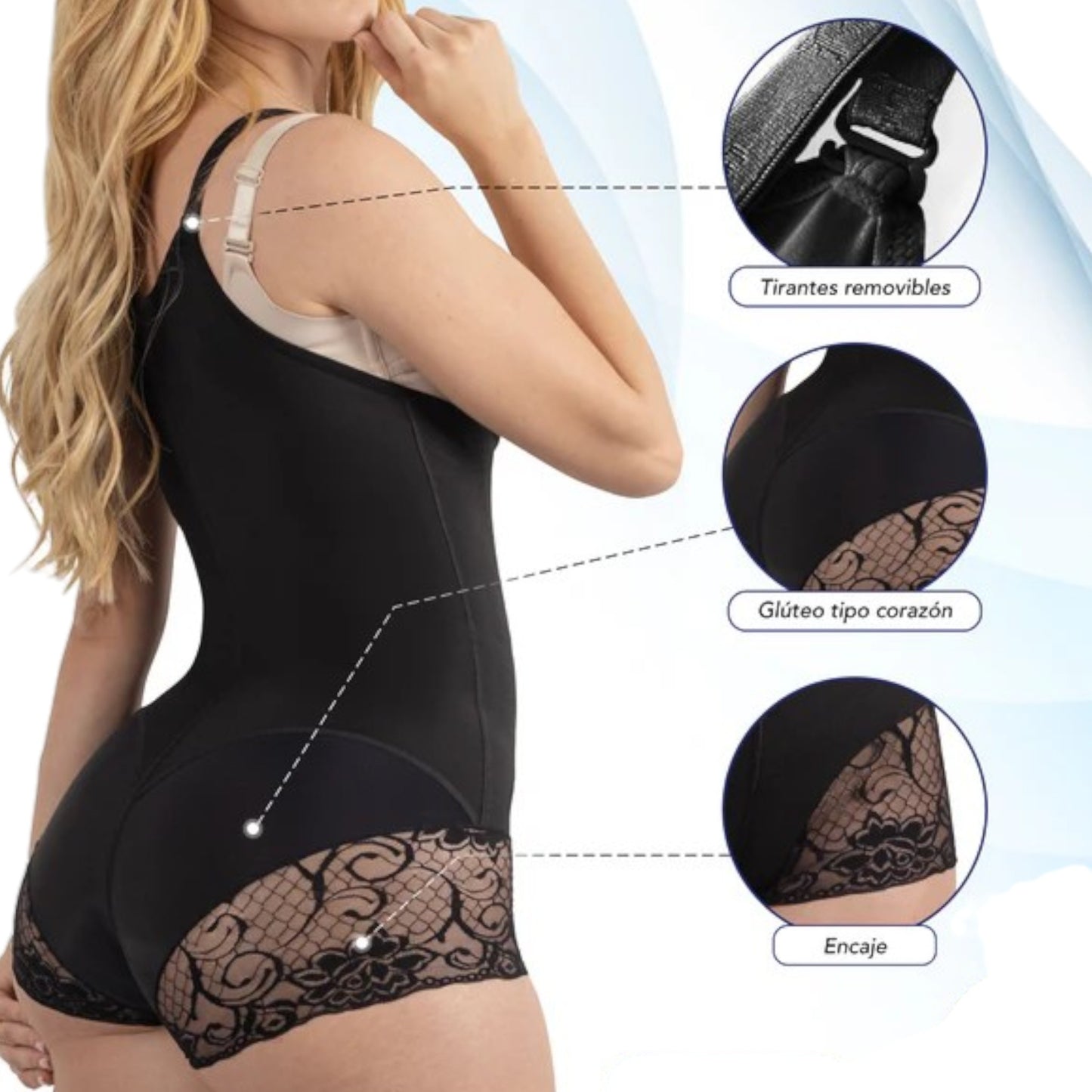 Faja colombiana Body cachetero senos libres #3073 Romanza