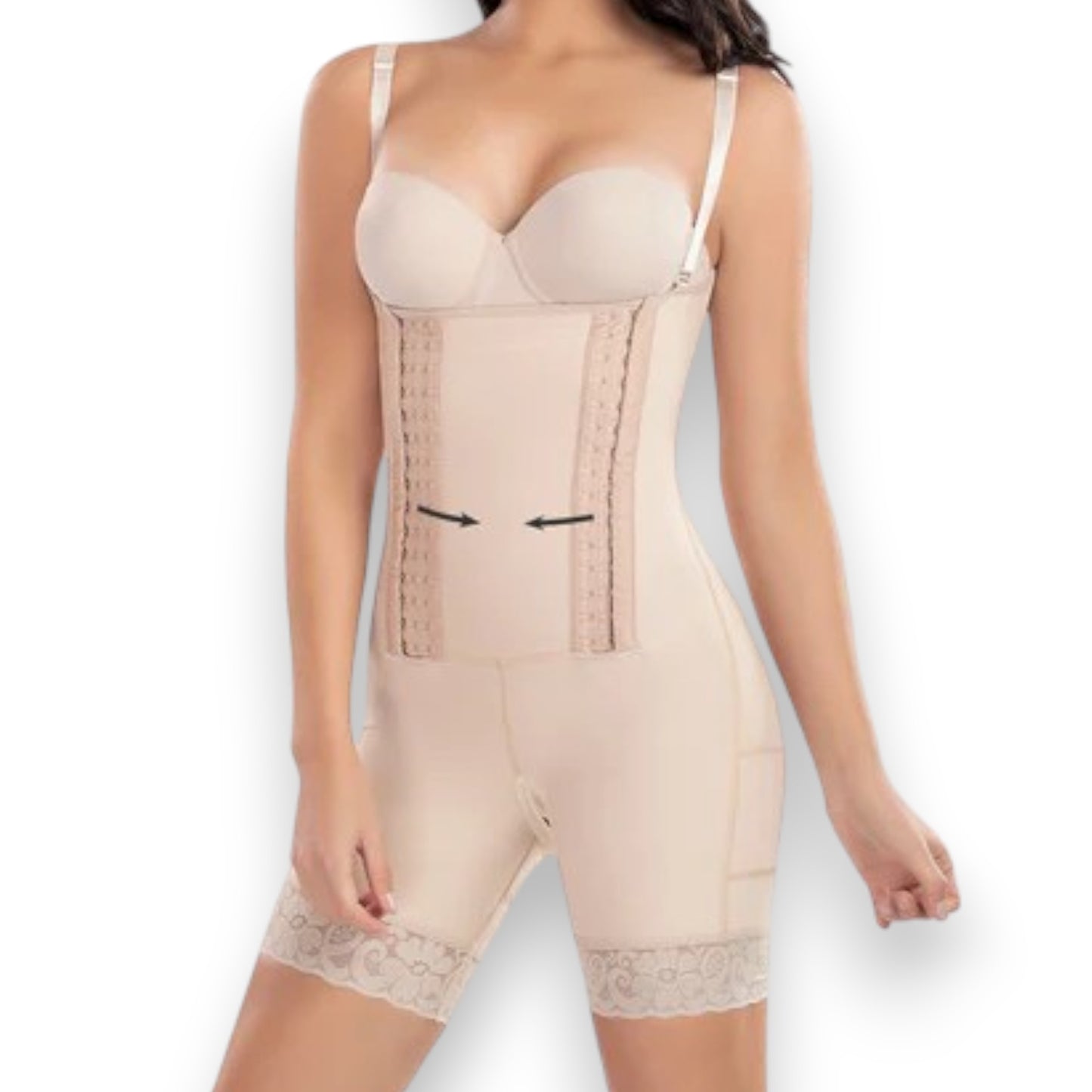 Faja colombiana short senos libres doble línea de broches #3175 Romanza