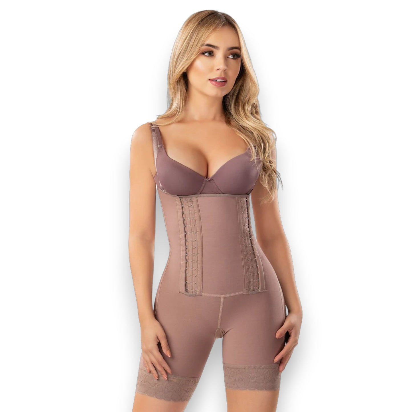 Faja colombiana short senos libres doble línea de broches #3175 Romanza