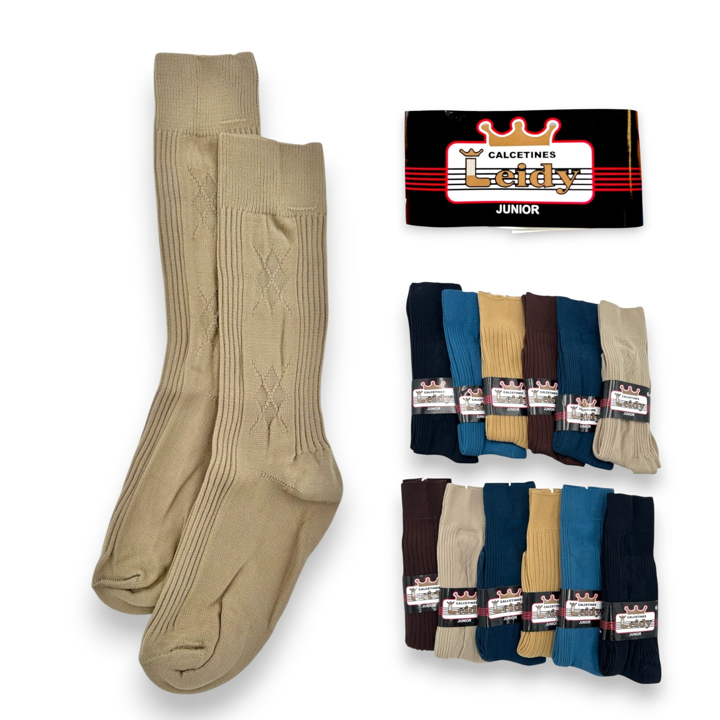 Calcetines de nylon surtidos infantil Leidy paquete de 12