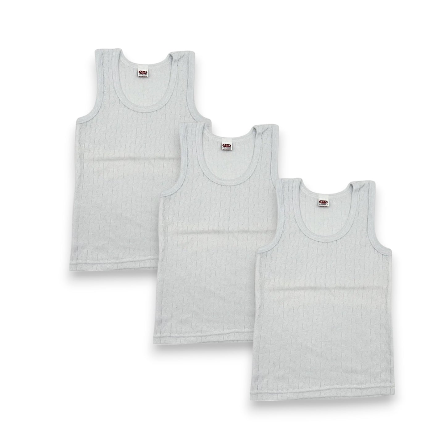 Camiseta rombos blanca infantil niño AYA paquete de 3