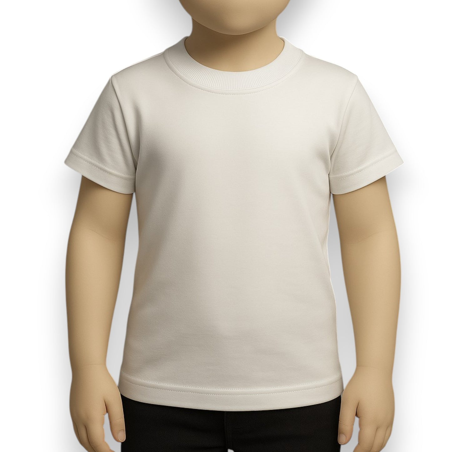 Playera manga corta inter blanca unisex infantil AYA paquete de 3