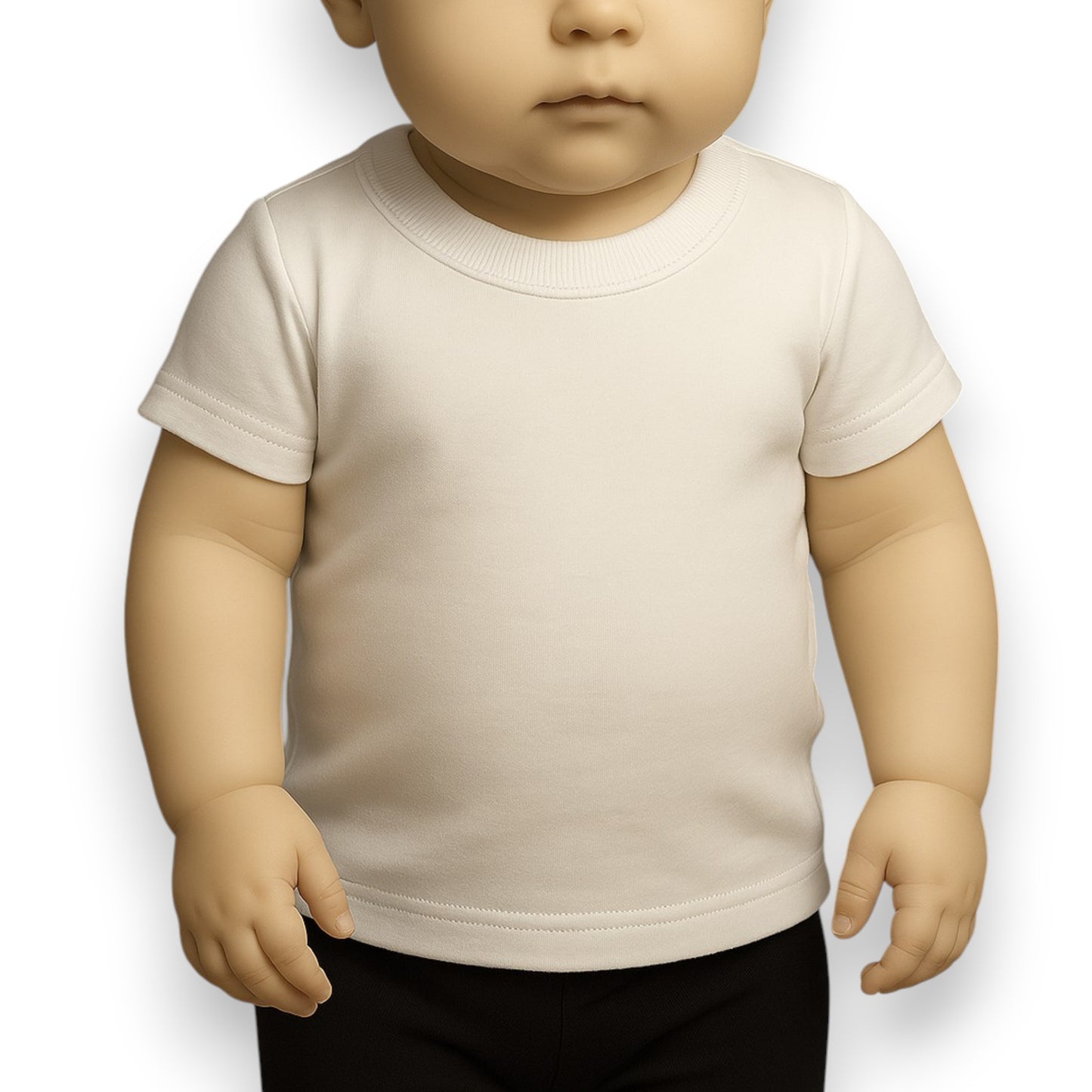 Playera manga corta inter blanca unisex bebé AYA