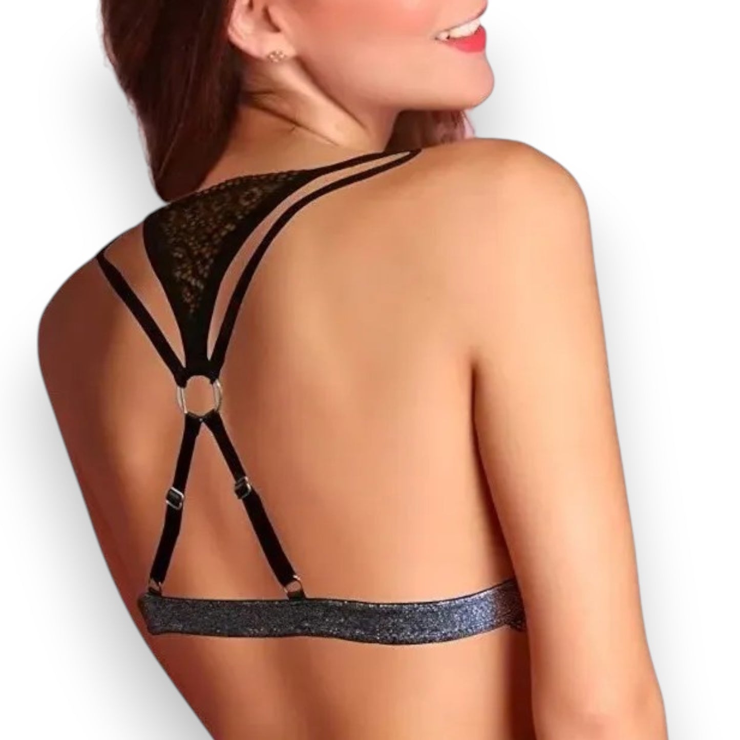 Bralette negro de encaje sensual dama #923 Luk