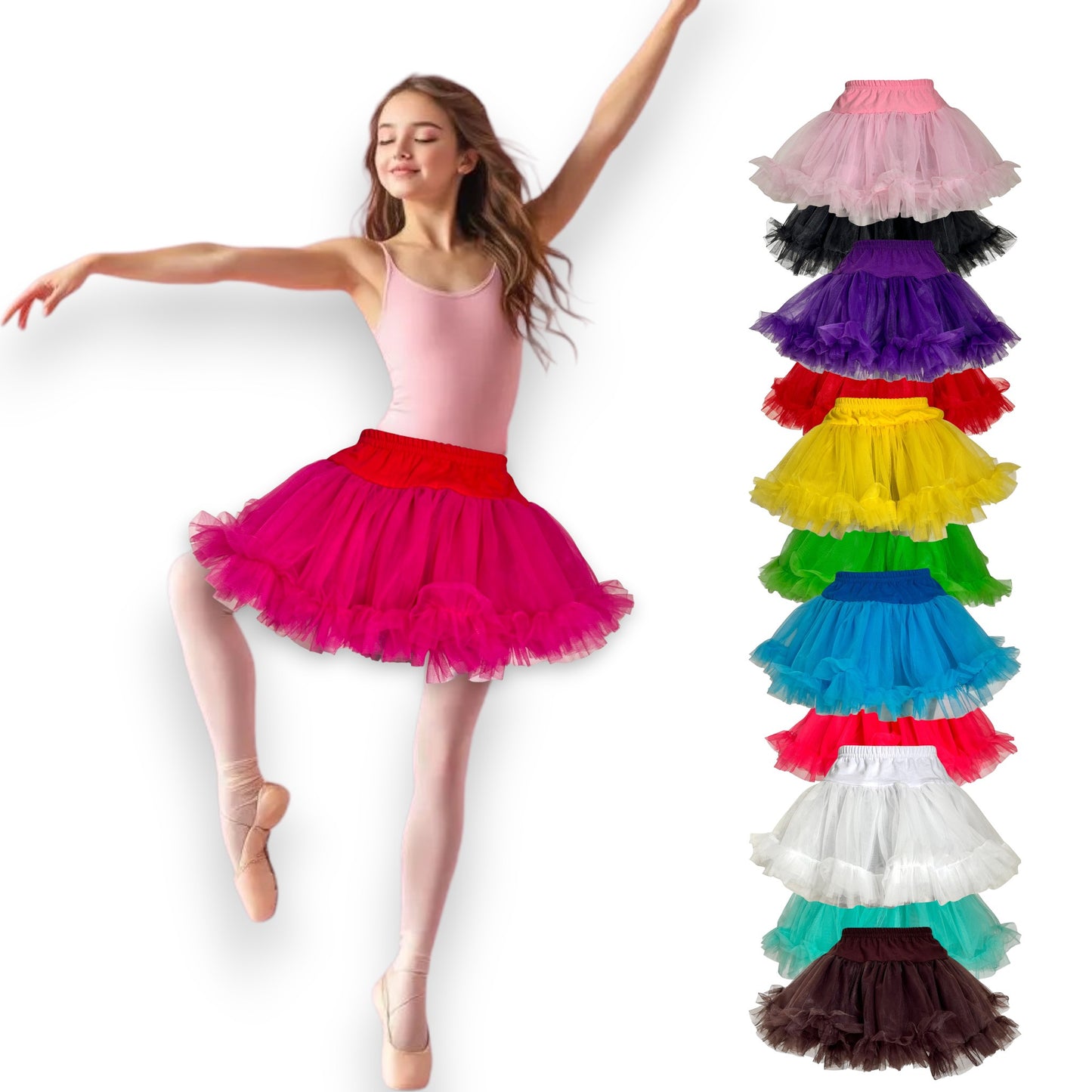Tutu básico juvenil varios colores