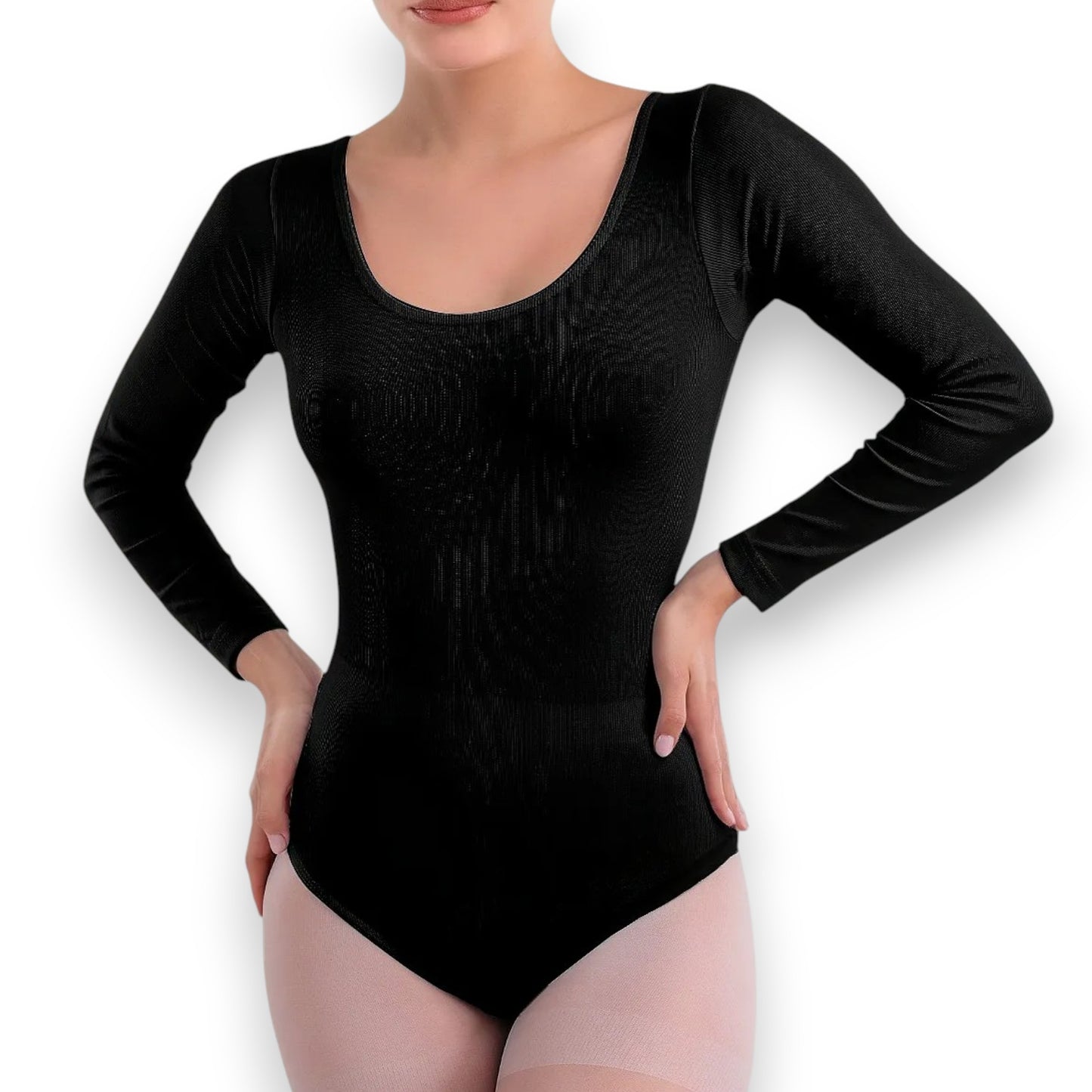 Leotardo de nylon manga larga dama