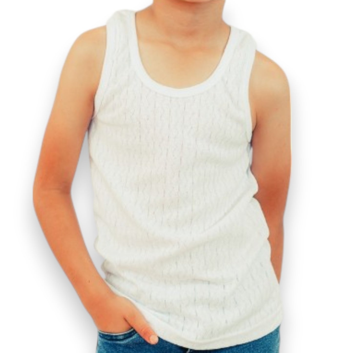Camiseta rombos blanca infantil niño AYA paquete de 3