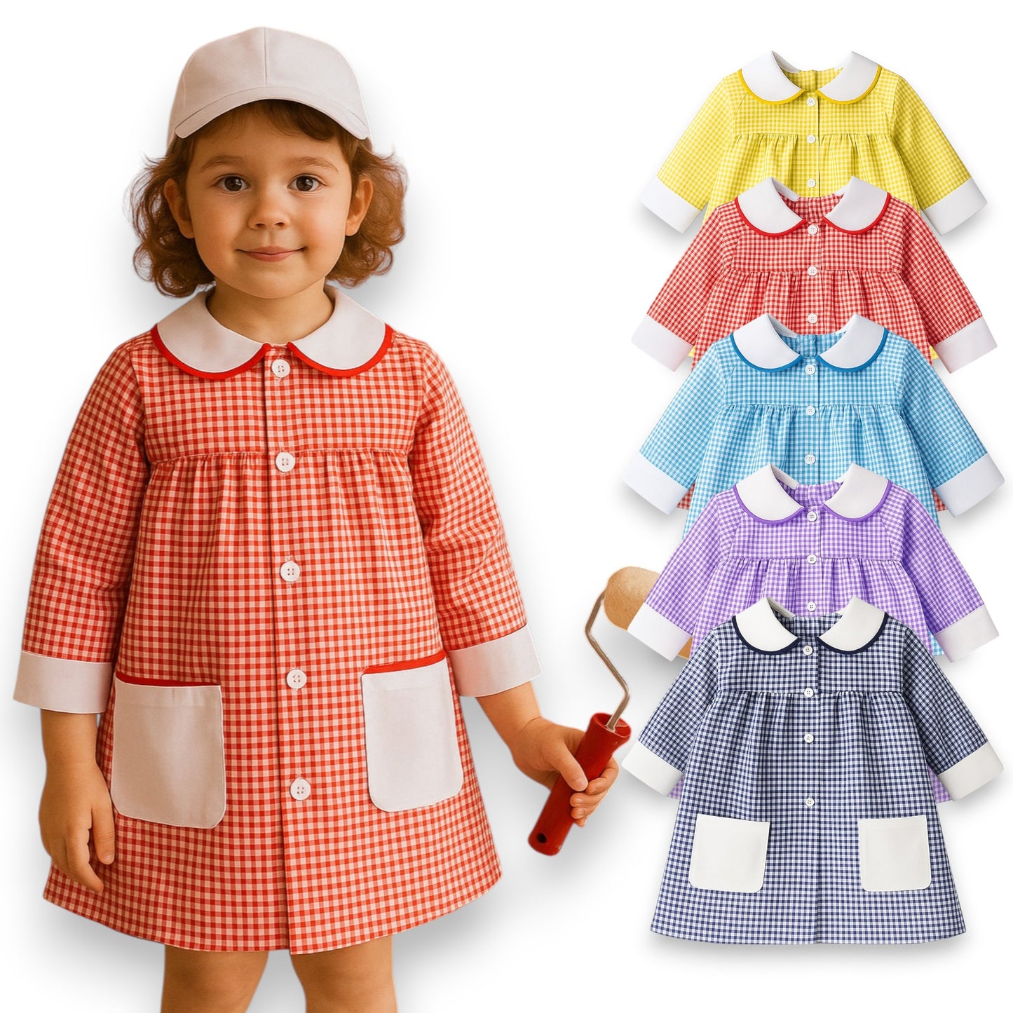 Bata pintora escolar infantil unisex
