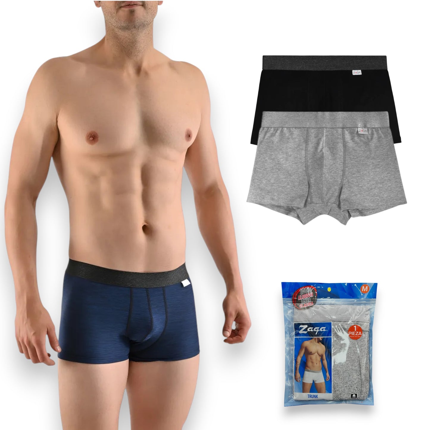 Biker corto trunk liso de algodón colores caballero Zaga