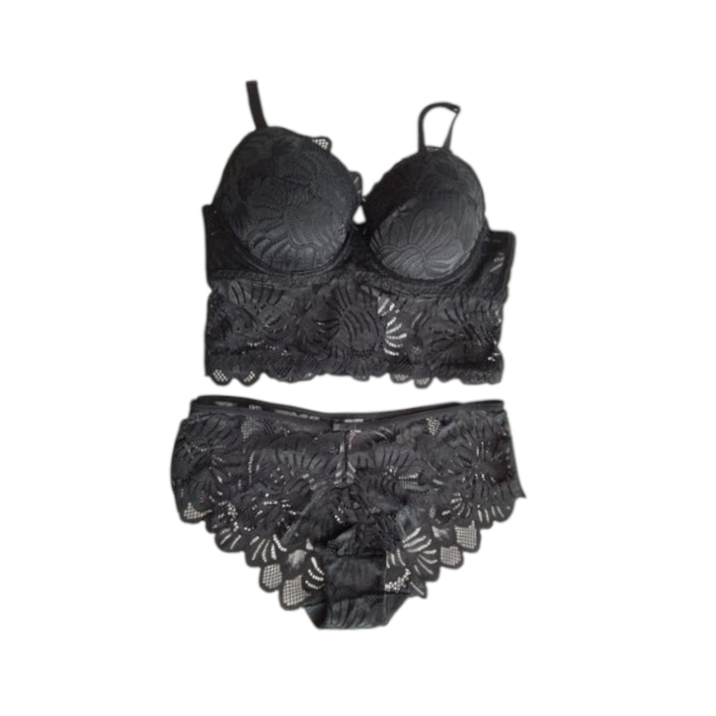 Coordinado negro encaje #24418 carnival