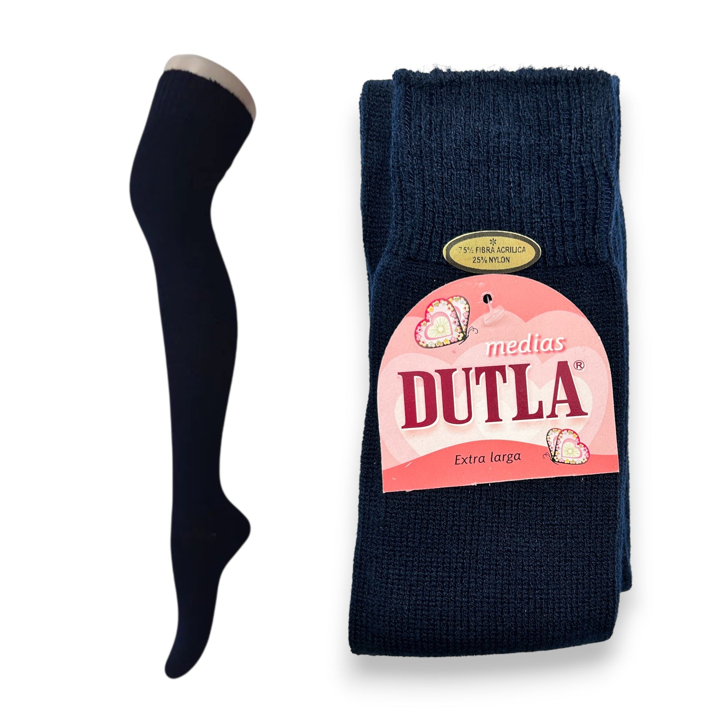 Calceta extra larga lisa surtida para señora unitalla Dutla paquete de 6