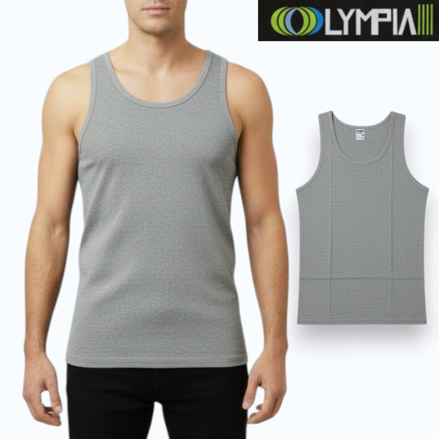 Camiseta de algodón lisa de color caballero #3010 Olympia