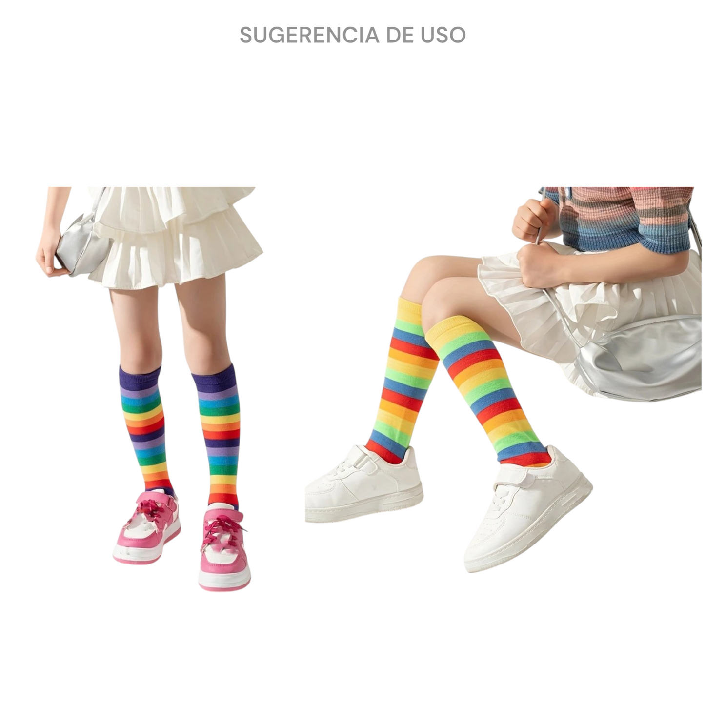 Calcetas medietas rayadas payaso surtidas Leka paquete de 6