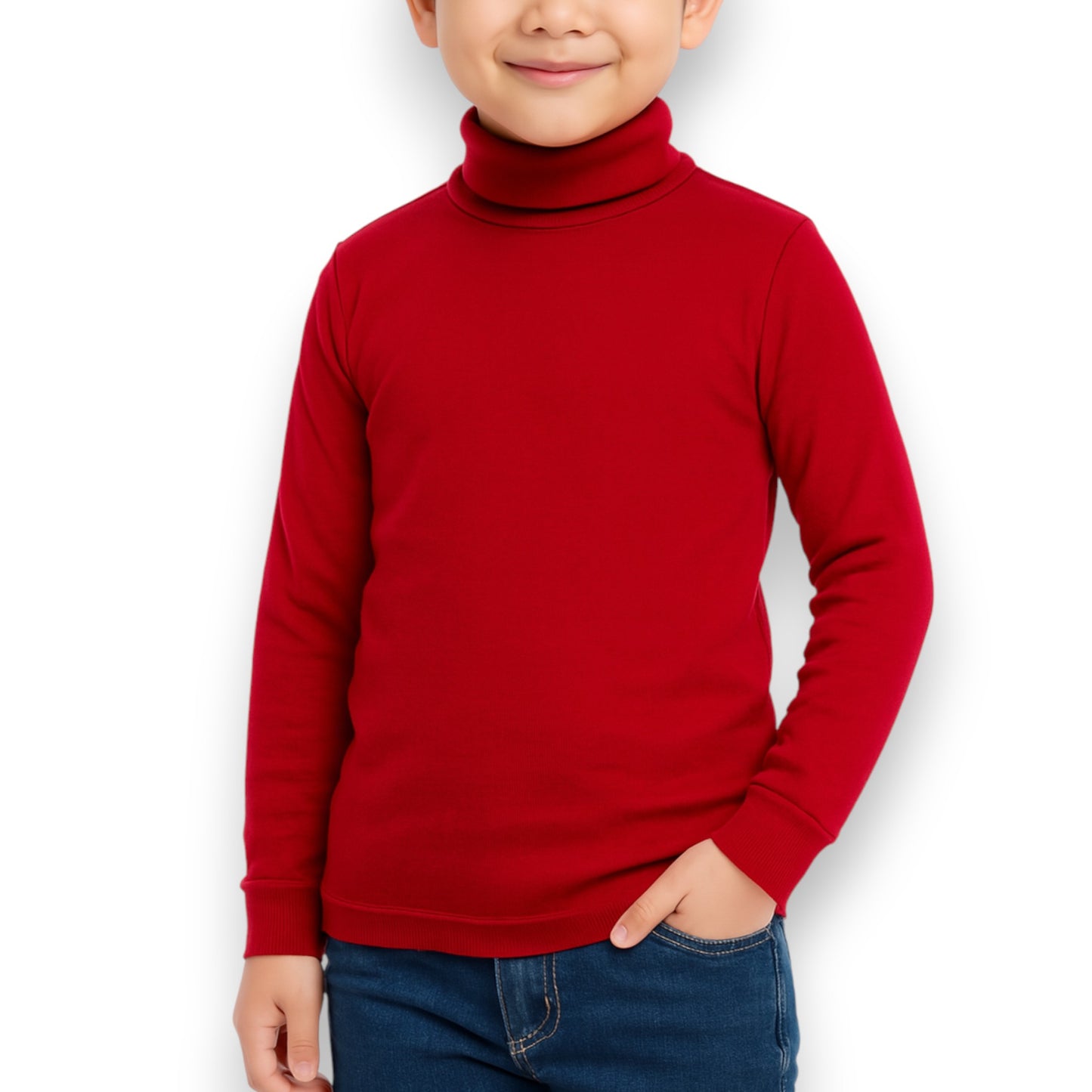 Playera cuello ruso manga larga colores unisex infantil AYA