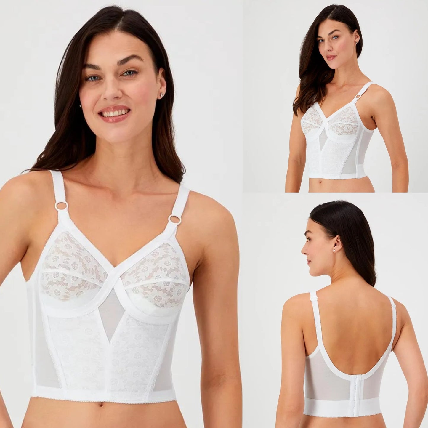 Brasier de peto largo criss‑cross sin varilla dama #677 Playtex