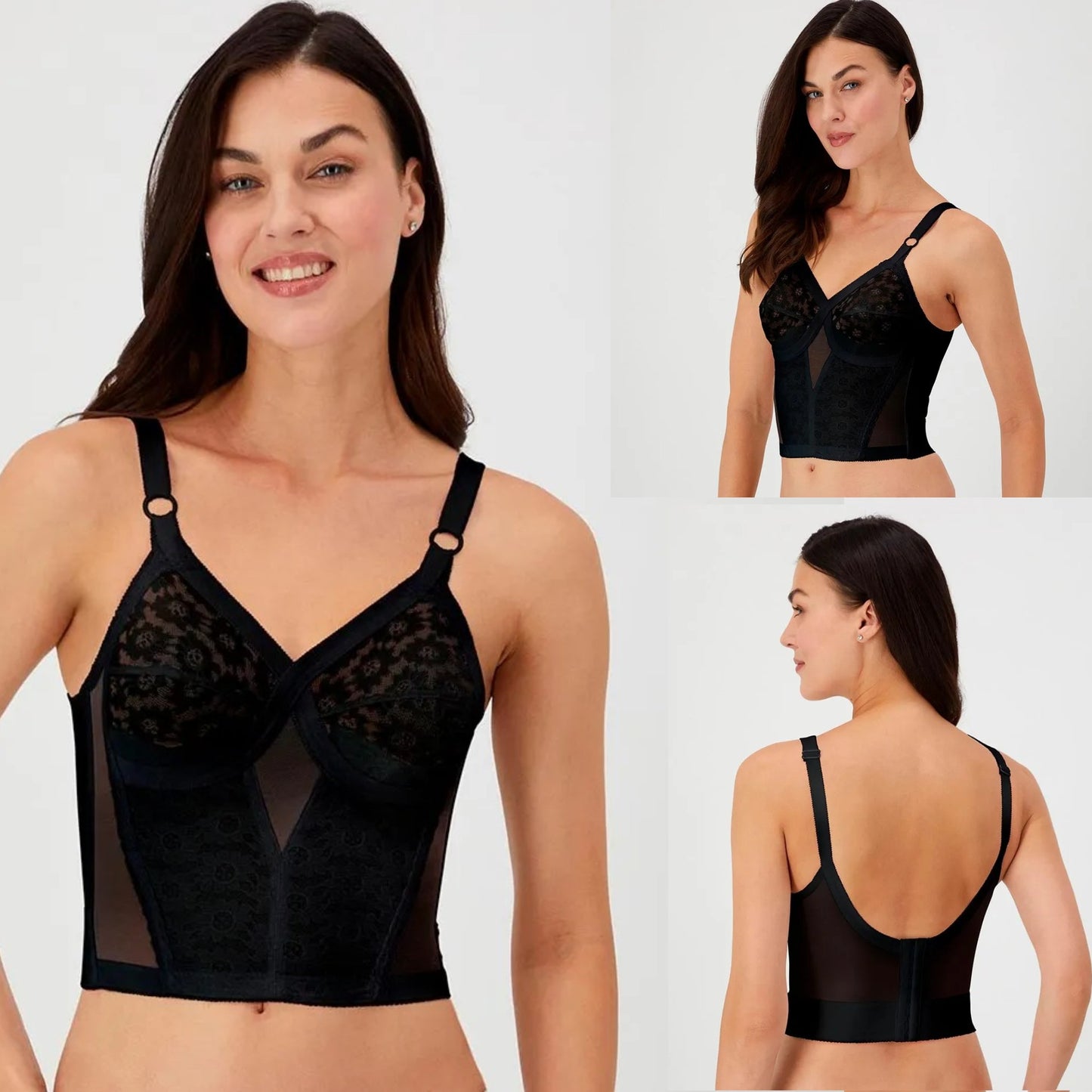 Brasier de peto largo criss‑cross sin varilla dama #677 Playtex