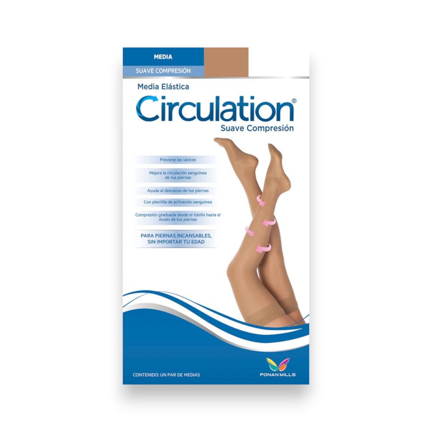 Media elástica suave compresión dama Circulation