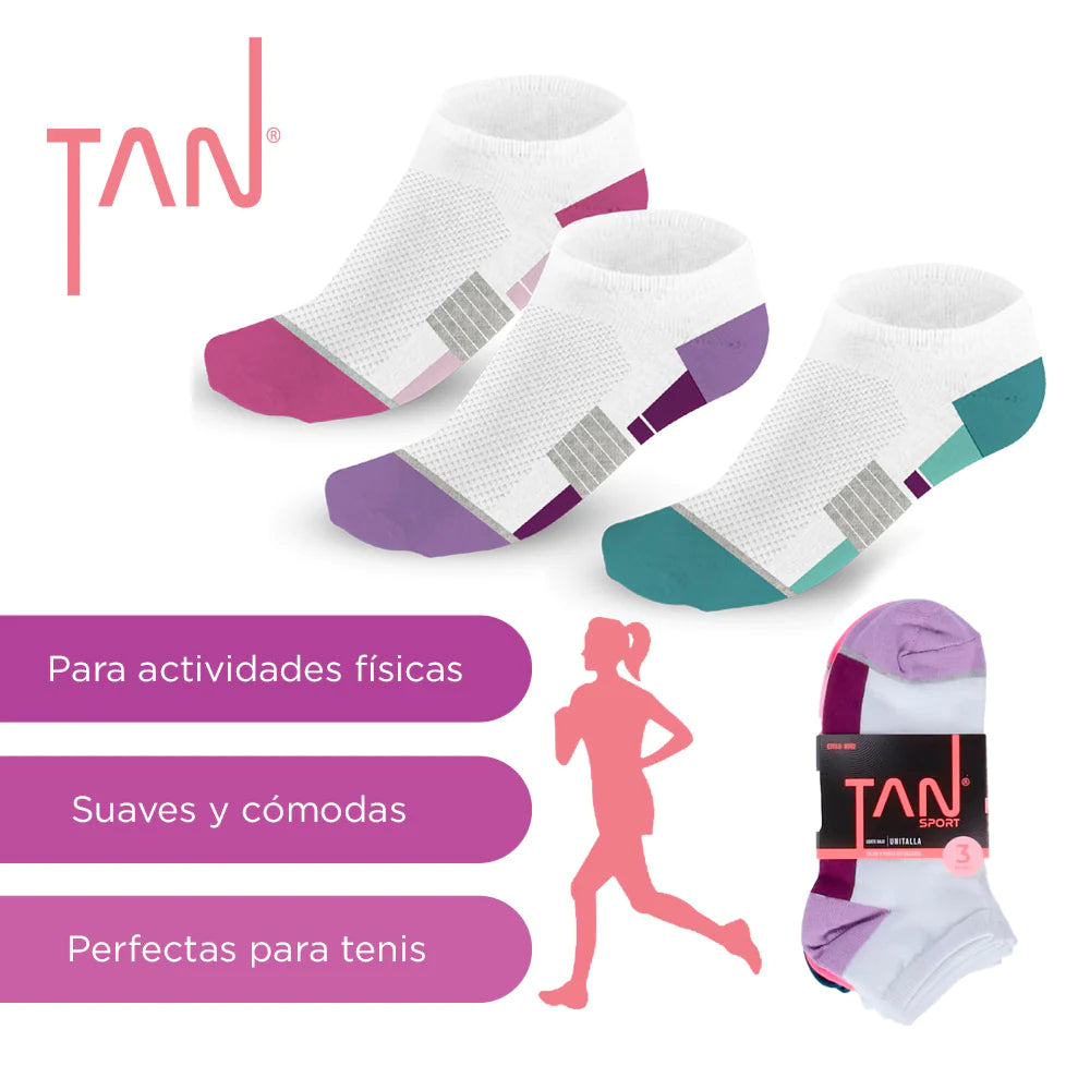 Tin deportivo sin felpa unitalla dama #8002 paquete de 3