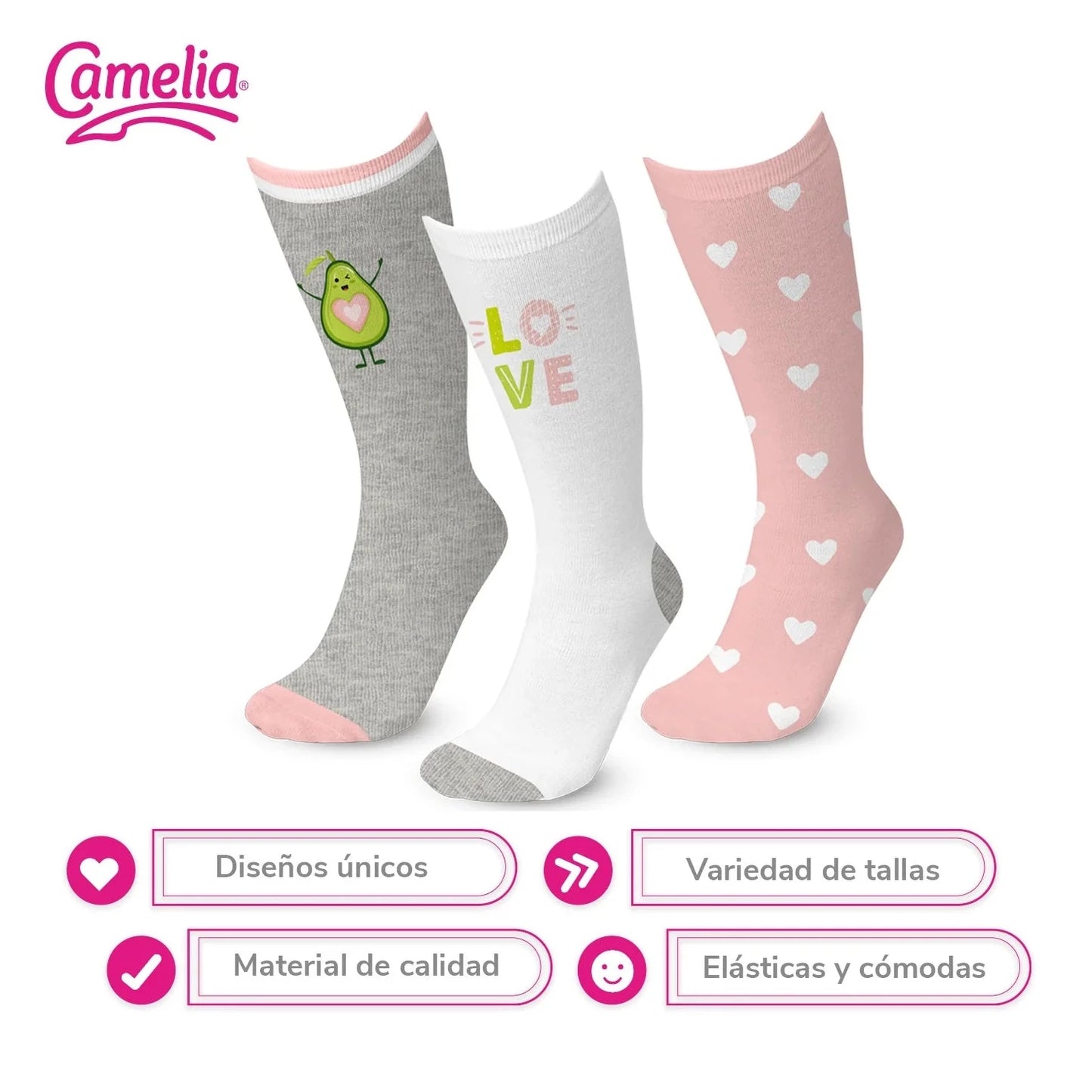 Calcetín fantasía niña #8006 paquete de 3