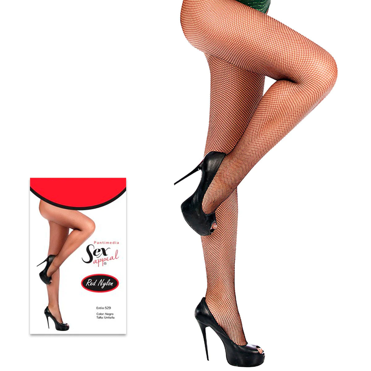 Pantimedia de red nylon unitalla dama #529 Sex Appeal