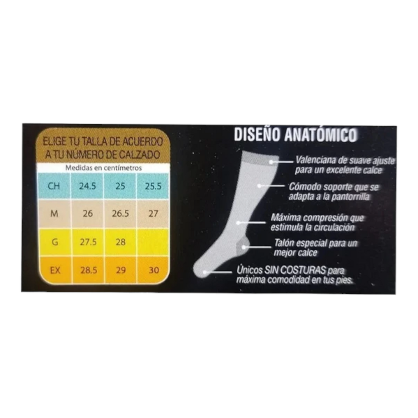 Calcetines elásticos de algodón compresión moderado 2da Etapa para varices Prevent