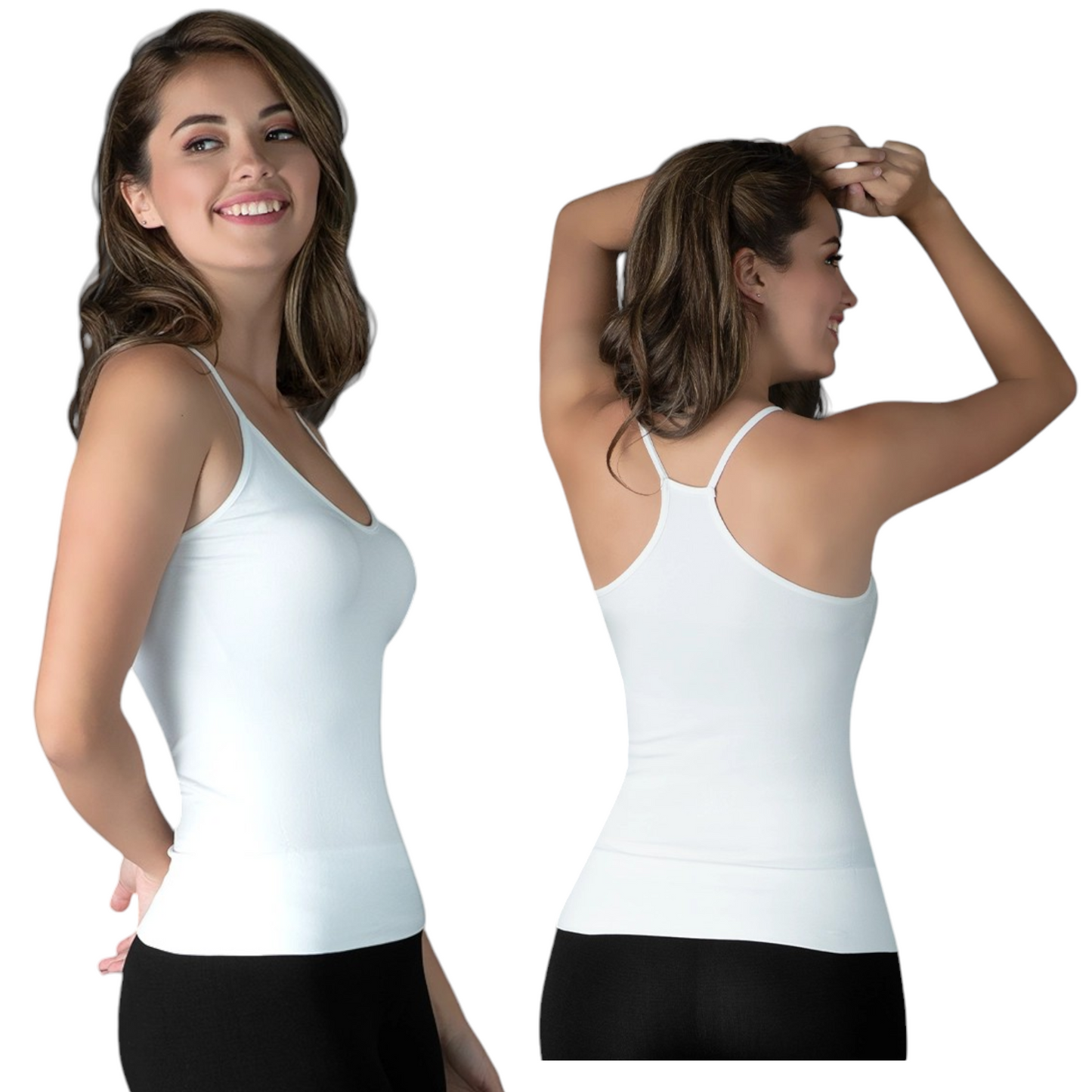Camiseta de microfibra tirantes delgados escote V unitalla 001 dama