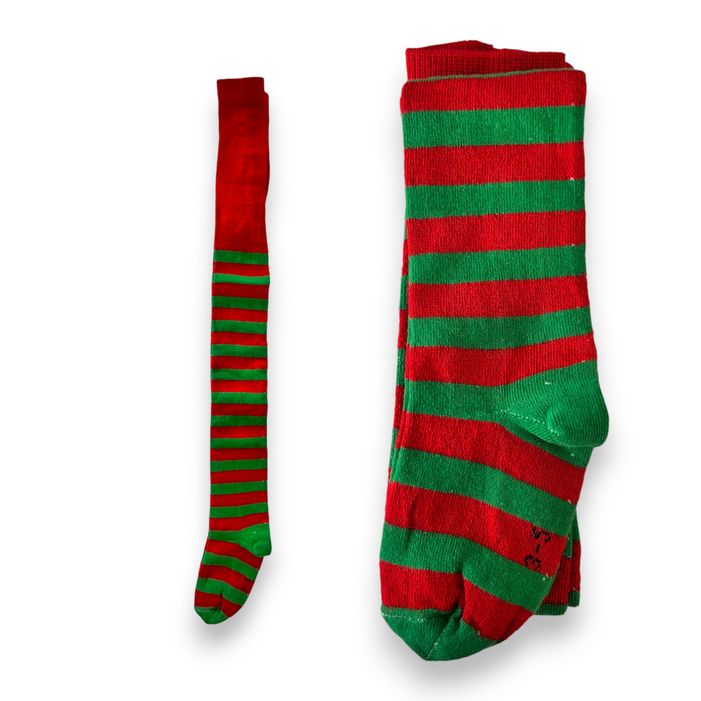 Malla de acrilán navideña rayada verde con rojo duende niña Oslo