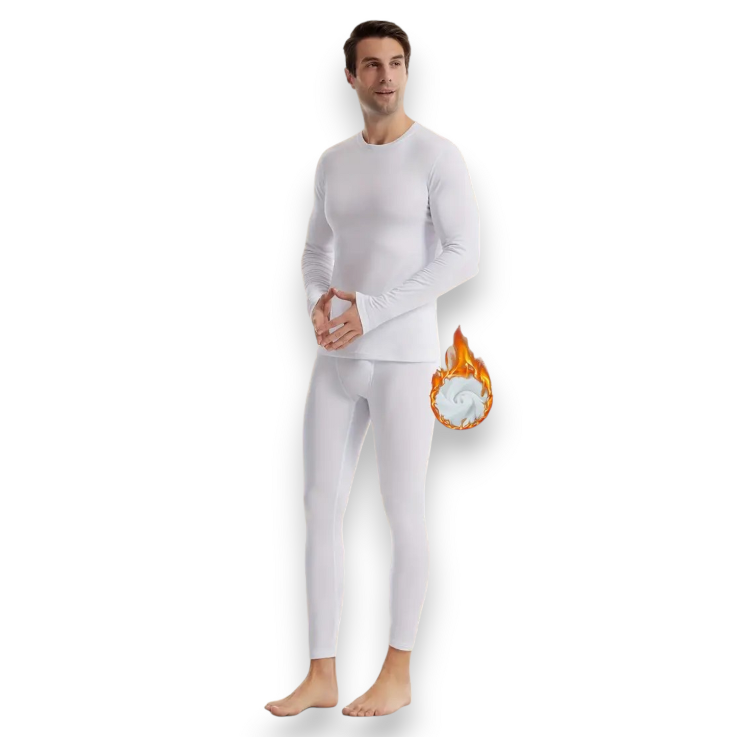 Pijama termica blanca set 2 piezas caballero