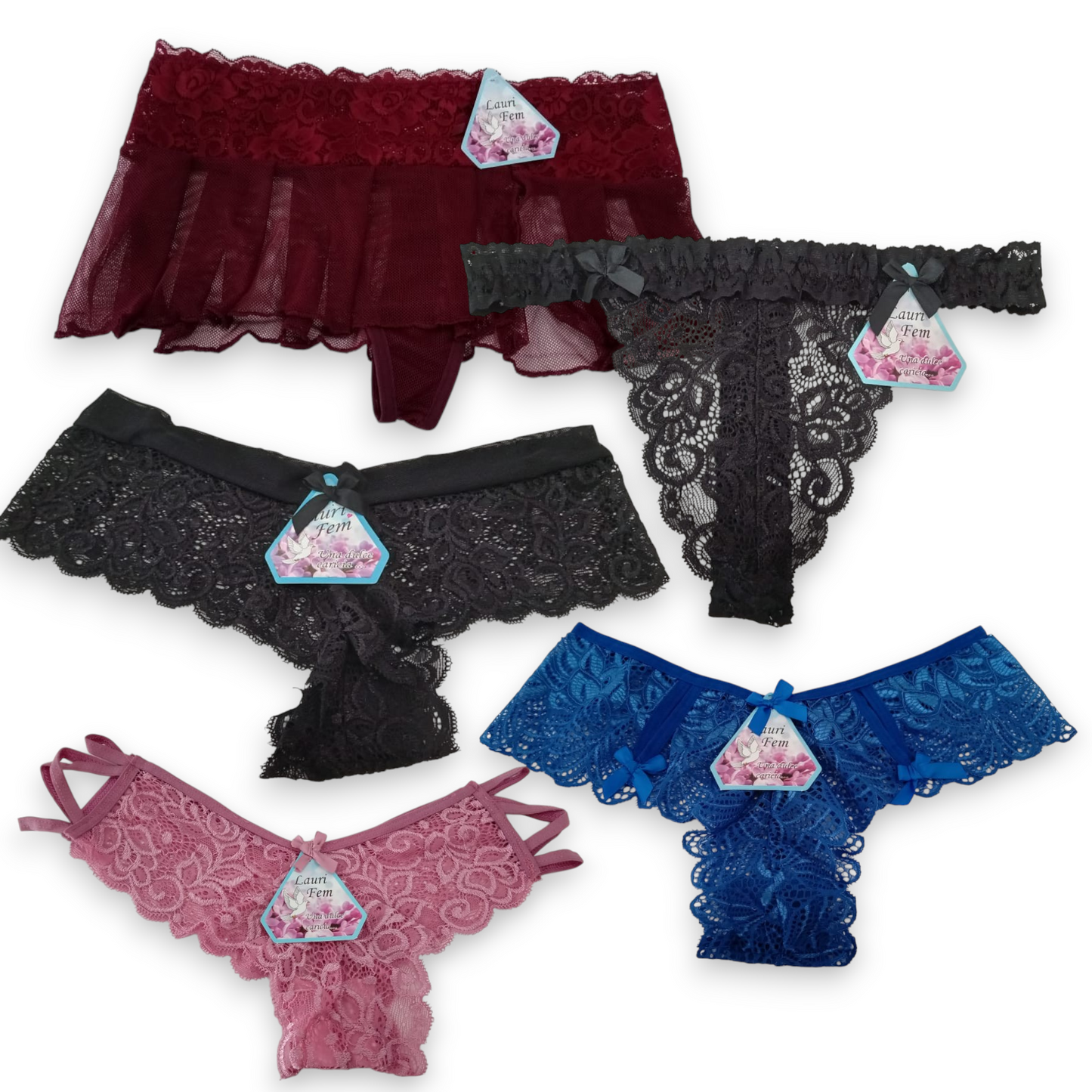 Tanga surtida lauri económica dama paquete de 12