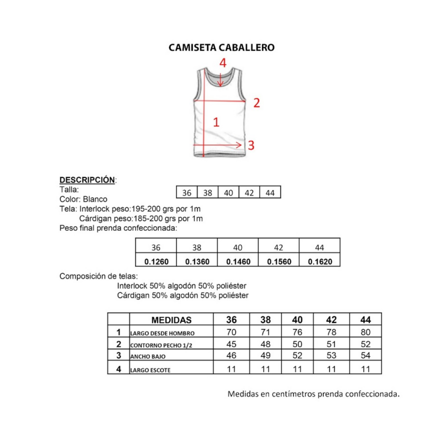 Camiseta de algodón blanca caballero Ramoncito