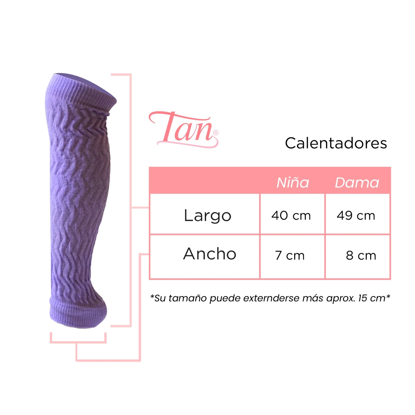 Calentador de piernas rayados arcoiris para danza, gimnasia o baile varias tallas Tan