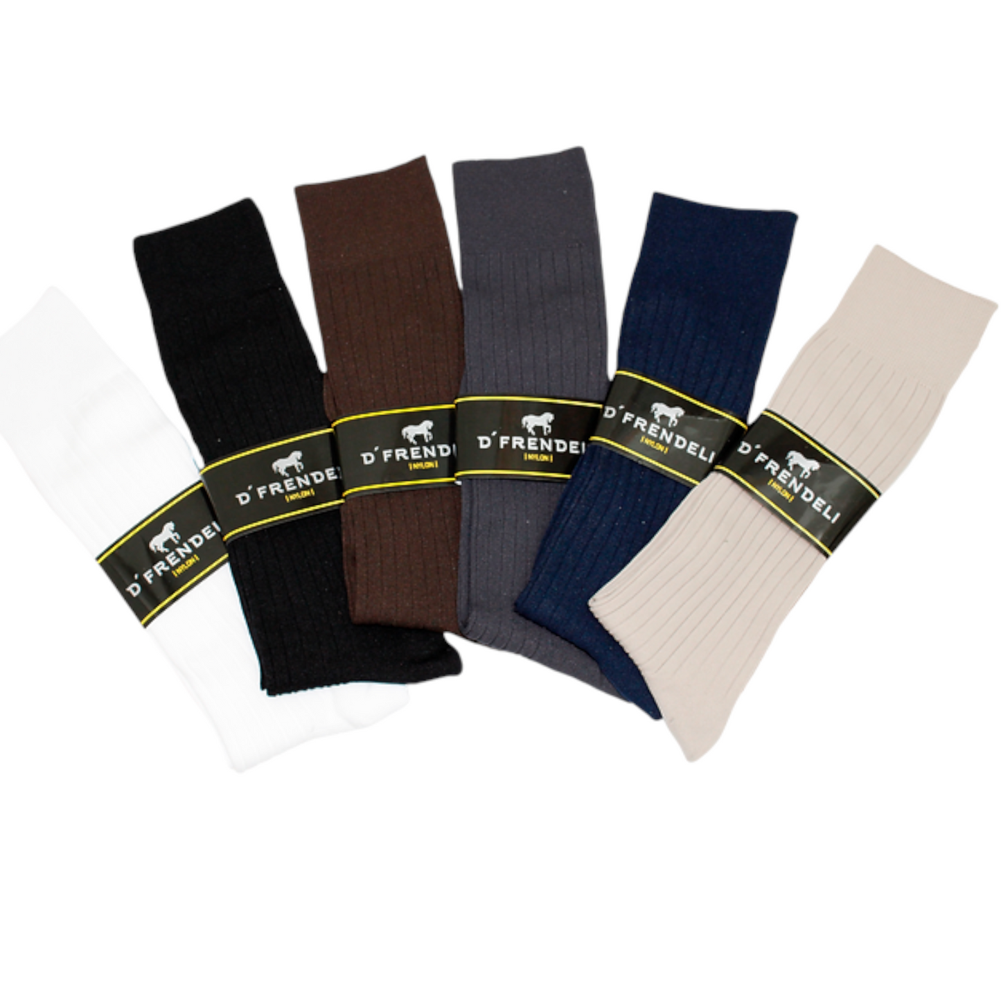 Calcetines de nylon canale sin costura unitalla caballero Dfrendeli paquete de 6