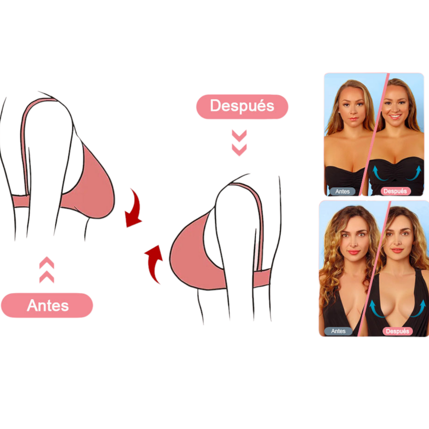 Cinta invisible para levantar el busto