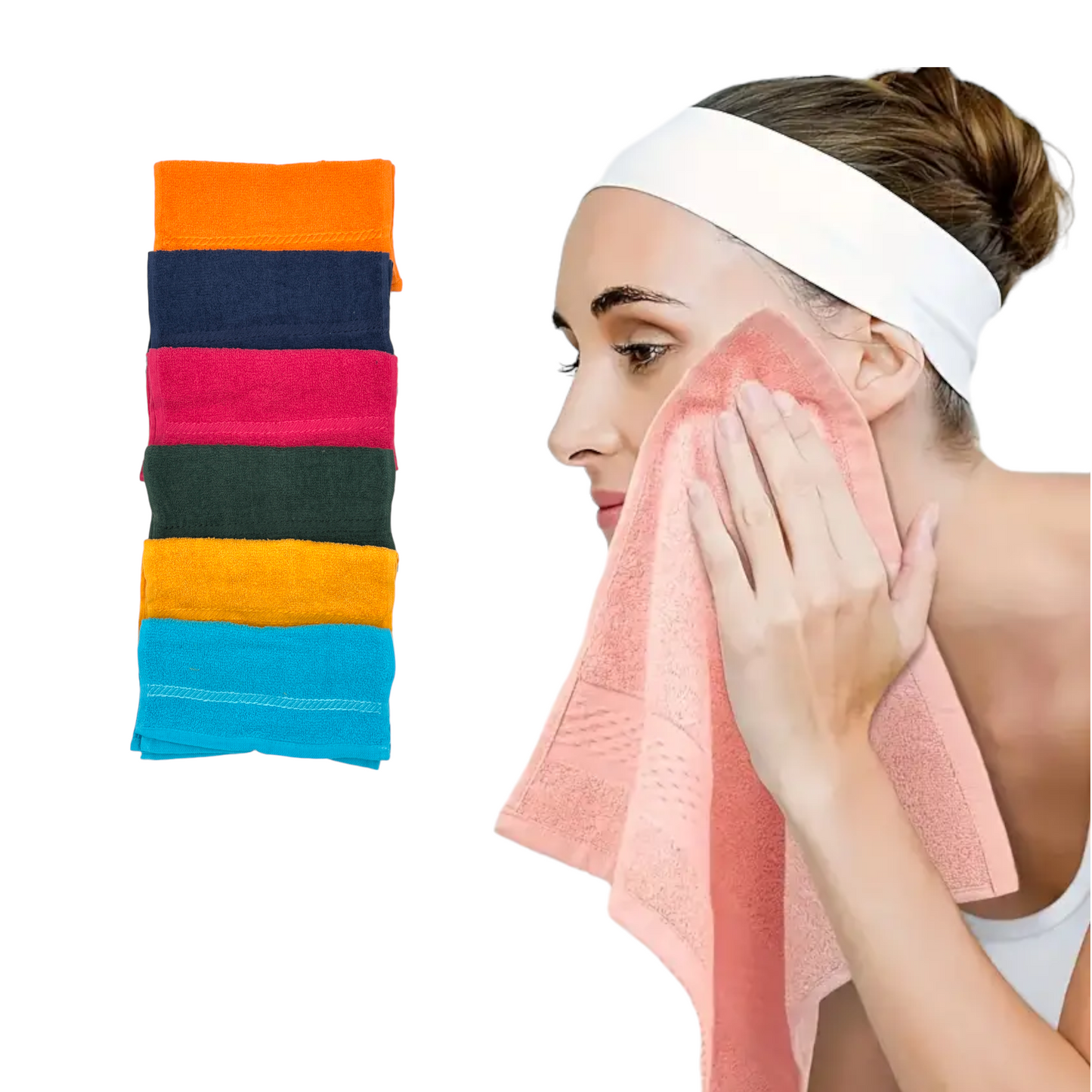 Toalla facial california varios colores paquete de 12