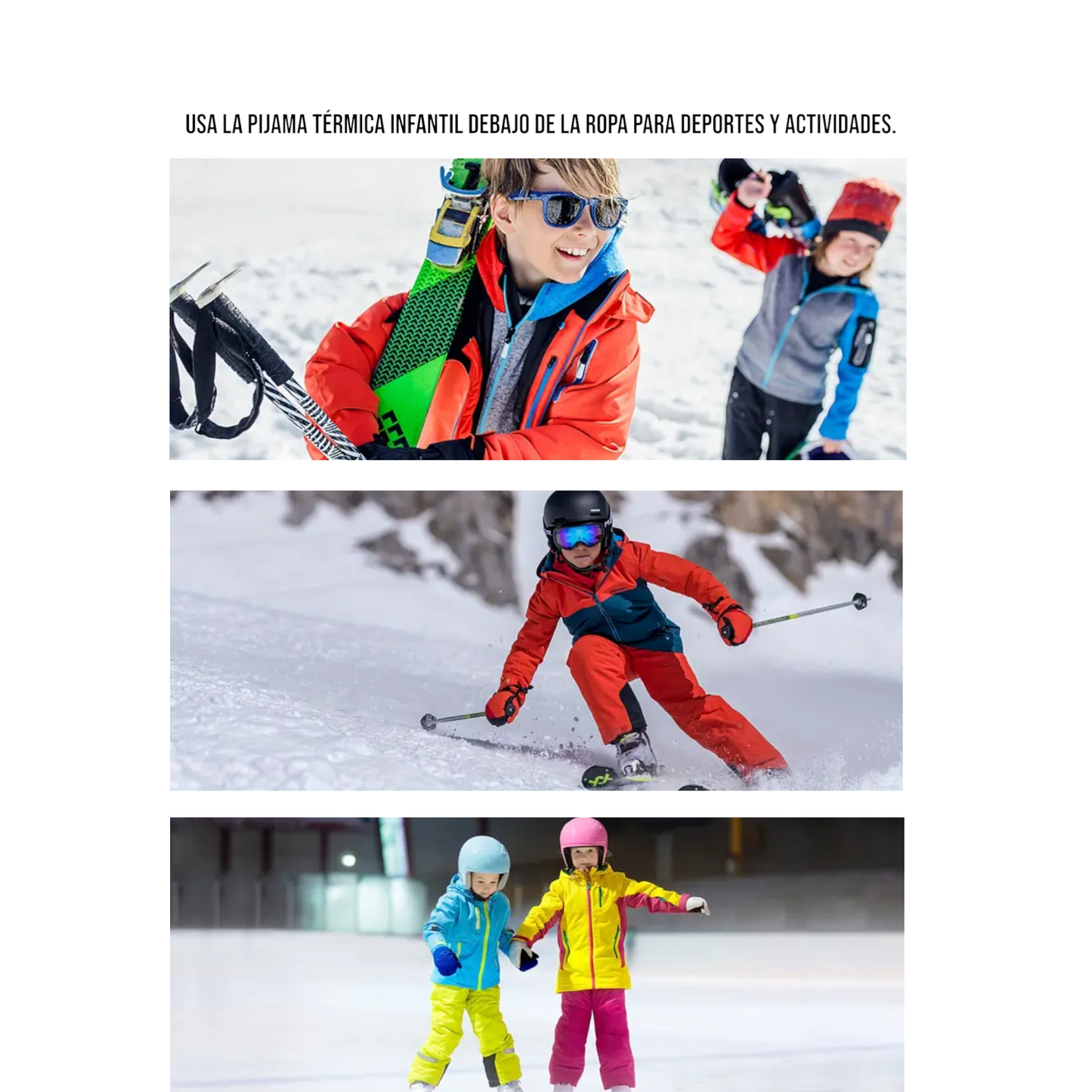 Conjunto de pijama térmica blanca infantil niña Fozter