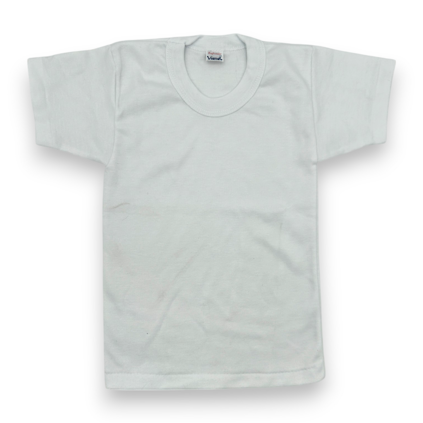 Playera manga corta inter blanca unisex infantil Vianey paquete de 6