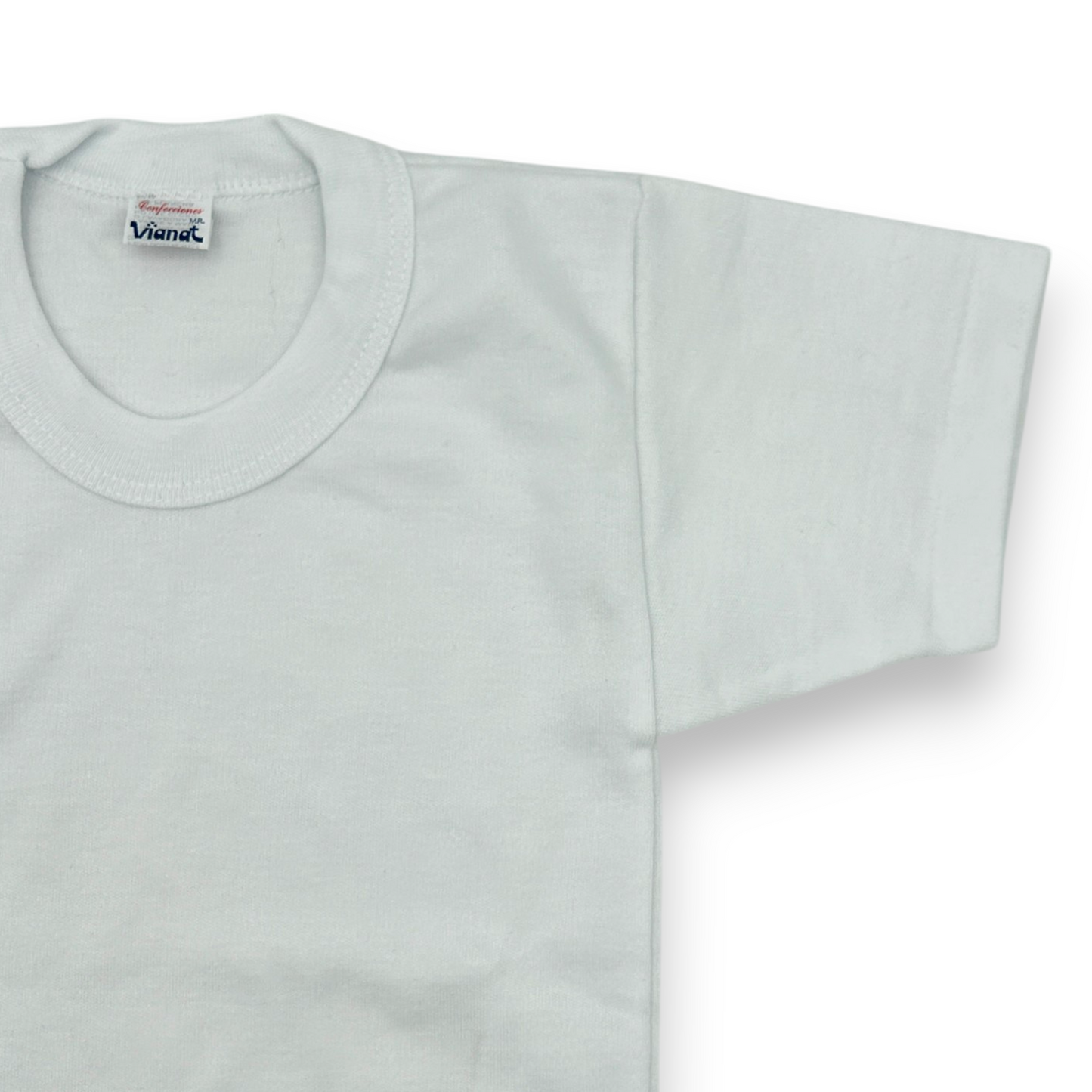 Playera manga corta inter blanca unisex infantil Vianey paquete de 6