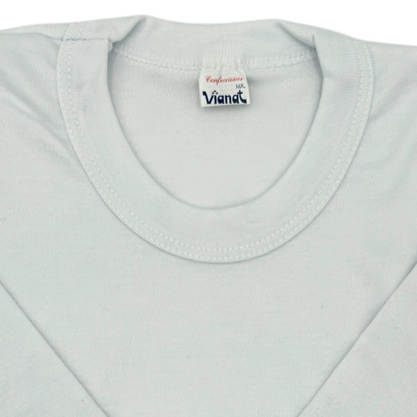 Playera manga larga inter blanca cuello redondo unisex infantil Vianey paquete de 6