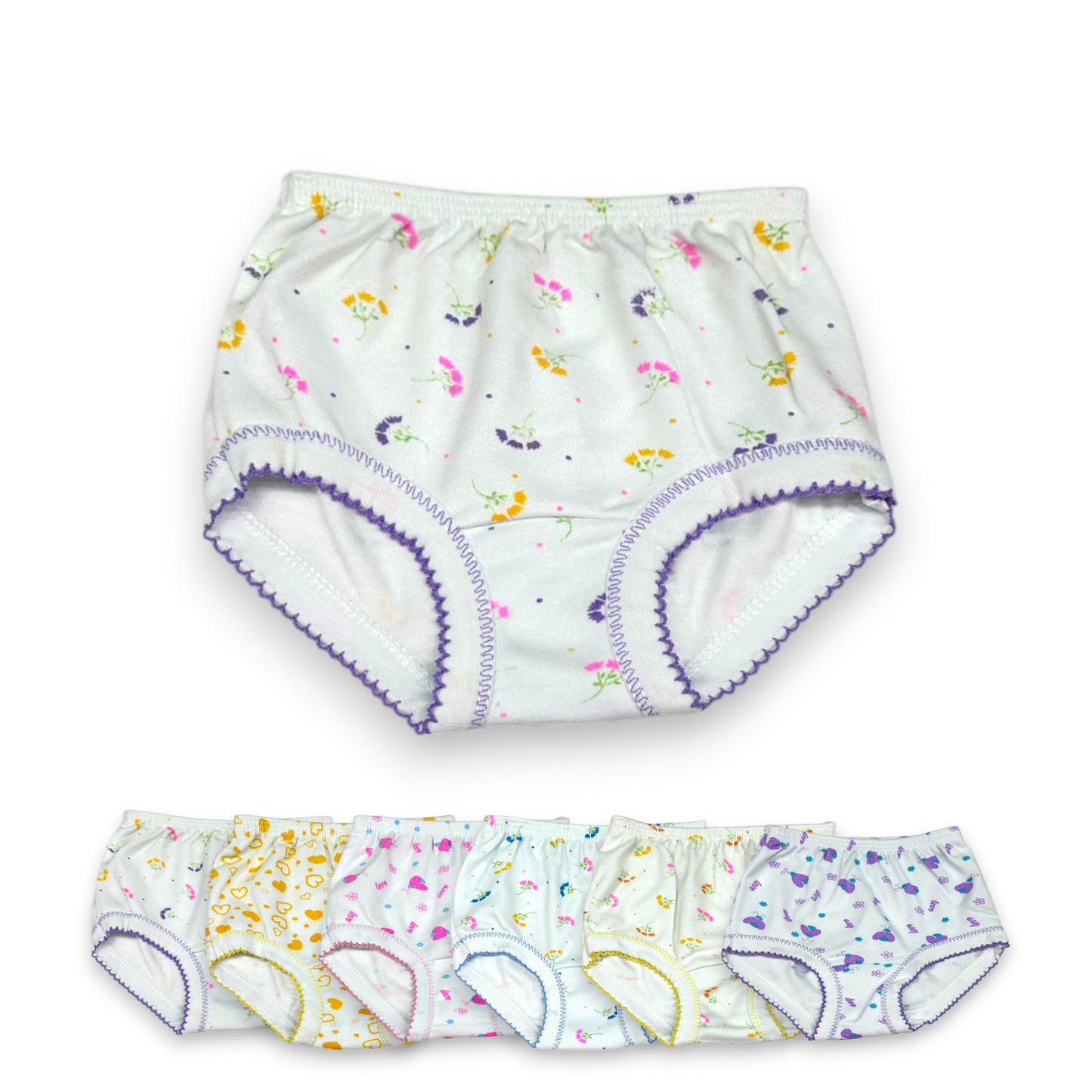 Pantaletas estampadas vianey niña paquete de 12