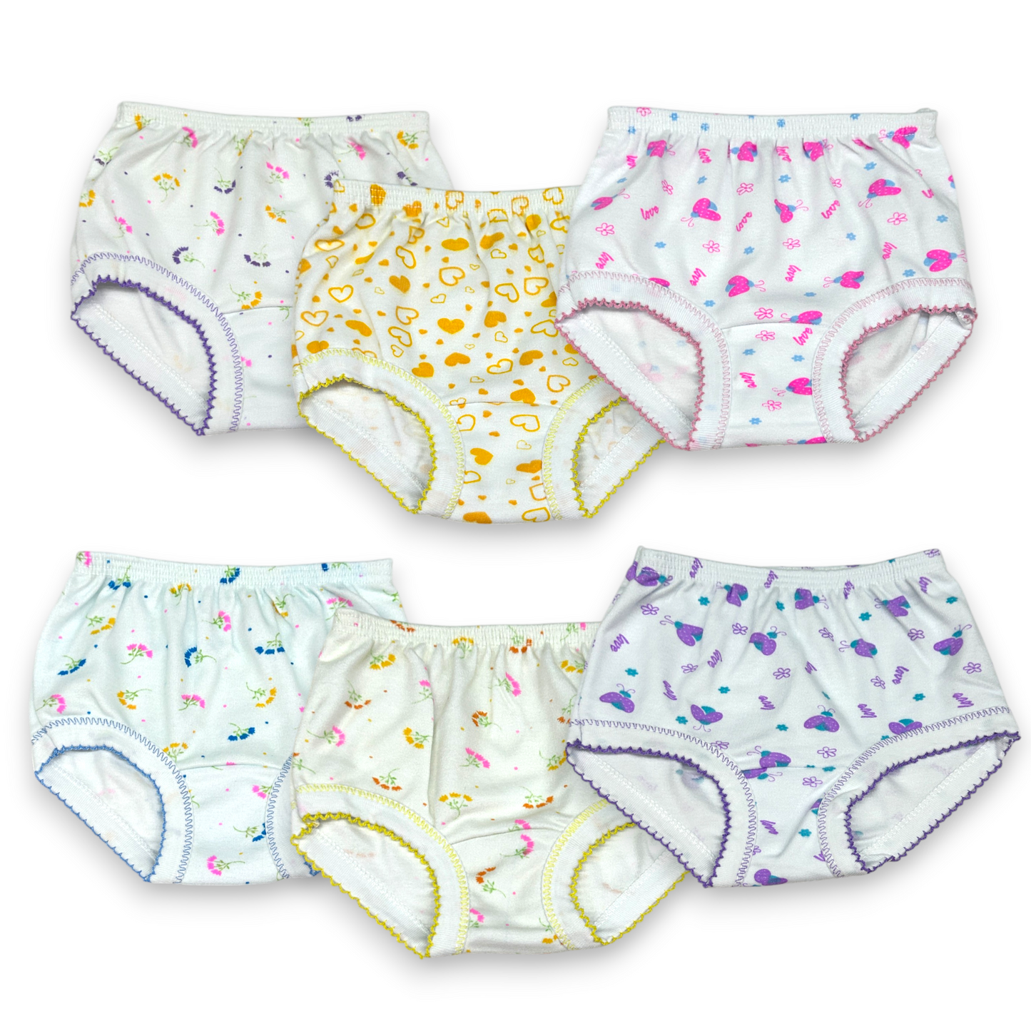 Pantaletas estampadas vianey niña paquete de 12